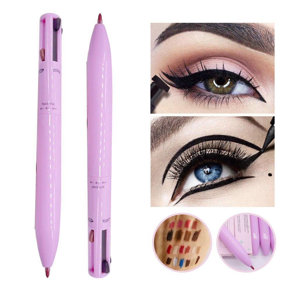 4 in 1 Eyebrow Eyeliner Highlighter Pencil Lip Gloss Waterproof Mild Texture Non-Irritating Makeup Pen Beauty Tools